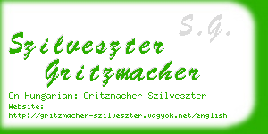 szilveszter gritzmacher business card